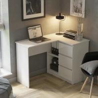Стол компьютерный угловой Челси Белый, в детскую, в гостиную