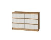 Комод 612 МС "Марчел", ширина 120 см, дуб крафт золотой и дуб крафт светлый, для хранения вещей, напольный, с выдвижными ящиками