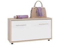 Обувница ТП-3 цвет Дуб Сонома и Белый, ширина 90 см с полкой для обуви, тумба широкая в прихожую или коридор