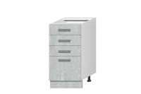 Кухонный модуль "Тифани" НЯ-40 Белый, Бетонный Камень, ширина 40 см, напольный, с выдвижными ящиками