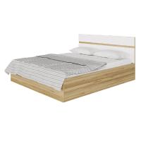 Кровать 1,6 м Ненси, цвет Дуб золотой/Белый глянец (с подъемным механизмом) спальное место 160*200 см ЛДСП для взрослых и подростков