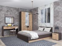 Спальня МС "Белла", Венге/Дуб крафт золотой, комплект мебели для взрослых и подростков, современный стиль