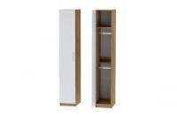 Шкаф 2 с фасадом Иннэс 7 ширина 40 см, Дуб Крафт золотой и Белый ЛДСП, распашной, пенал, в гостиную, в спальню