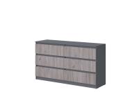 Комод №5 "Соната" цвет Графит, Дуб Крафт серый, ширина 140 см, для спальни, с ящиками, гардеробная