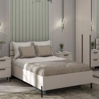 Кровать двуспальная "Норден" 140 см, Цвет Кашемир, Графит, мебель в спальню