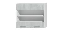 Кухонный модуль "Тифани" В-80с Белый, Бетонный Камень, ширина 80 см, с полками, навесной