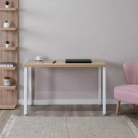Стол письменный Ингар, 120х75х55см, столешница дуб беленый, ширина 120 см, ножки регулируемые белые, для ноутбука, учебный