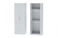 Шкаф 2 с фасадом Иннэс 7 ширина 80 см, Бетон снежный и Белый ЛДСП, распашной, в гостиную, в спальню