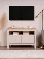 Тумба САГА, 2 ящика, 91х42х63 см, Кашемир / Ясень, ширина 91 см на ножках, напольная с полкой