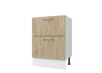 Кухонный модуль Оптима Стол 60 - 2 ящика, цвет Рустик натур