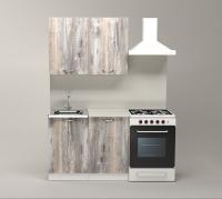 Кухонный гарнитур Арина мини 1000, Цвет Пайн экзотик, ширина 100 см, с навесными шкафами, с выдвижными ящиками, с тумбой под мойку