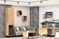 Гостиная МС Лион набор 8, ширина 280 см, комплект мебели в гостиную, шкаф пенал, полка