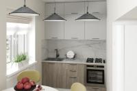 Кухонный гарнитур прямой Парма 1,8 м цвет Белый/Шиншила серая/Джарра ширина 180 см с полками с выдвижными ящиками ЛДСП