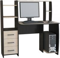 Компьютерный стол КЛ №6.3 Венге / Дуб молочный ширина 125 см ЛДСП с полками с ящиками для спальни для подростков для гостиной для детей