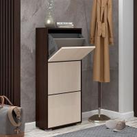 Обувница ОШК-301 Венге/Дуб молочный, ширина 60 см, высота 119 см, для обуви в прихожую