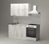 GER Кухонный гарнитур Алина лайт, Цвет Пайн Белый, ширина 120 см, с навесными шкафами, с выдвижными ящиками, с тумбой под мойку