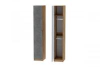 Шкаф 2 с фасадом Иннэс 7 ширина 40 см, Бетон графит и ЛДСП Дуб Крафт золотой, шкаф распашной, в гостиную, в спальню