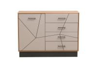 Комод 54.08 Гамма, Таксония / грей ширина 120 см, в гостиную, для спальни, с ящиками и полками