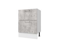 Кухонный модуль Оптима Стол 60 - 2 ящика, цвет Бетон лайт