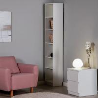 Стеллаж Варма, 6 полок, 38х198х28 см, белый, ширина 38 см высокий для книг в детскую или для документов в офис