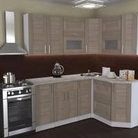 Кухонный гарнитур Лира мега прайм 2000*1500 угловая ширина 200*150см цвет Квадро шимо светлый/малага/белый с выдвижными ящиками с подъемной дверкой