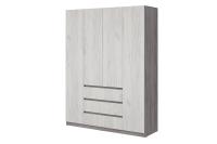 Шкаф распашной МС "Соната", ширина 160 см, Цвет Дуб Крафт Серый, Дуб Крафт Белый, четырёхдверный, с полками, со штангой, с ящиками