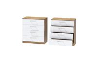 Комод 1 Иннэс 7 Белый глянец и Дуб Крафт золотой, ширина 80 см, комод с ящиками, в гостиную, в спальню