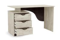 Стол письменный 33.23 Лючия, цвет бетон пайн белый, ширина 120 см, с ящиками, в кабинет, рабочее место