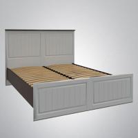 Кровать 1600 ВЕНЕЦИЯ-1 Венге / Белое дерево, ширина спального места 160 см, напольная двуспальная для спальни, для дома