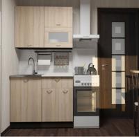 Кухонный гарнитур Симона лайт 1200мм прямая ширина 120см цвет Дуб сонома/Берилл бежевый/венге с выдвижными ящиками, подъемными дверками