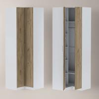 Иннэс-7" Шкаф Угловой Белый и Дуб Крафт золотой ЛДСП, ширина 100 см, шкаф распашной, в гостиную