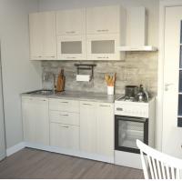 Кухонный гарнитур Лариса макси 2 ширина 180см цвет латте/белый/кантри прямая с выдвижными ящиками