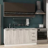 Кухня Милена 1600х600 Смоки софт / Вяз, для кухни, для дома, с полками и выдвижными ящиками