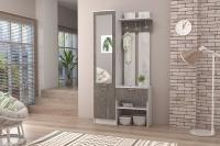 Прихожая Иннэс 3 Камень тёмный и Бетон светлый, ширина 95 см, вешалка в прихожую, обувница