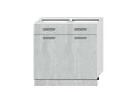 Кухонный модуль "Тифани" Н-80(2) Белый, Бетонный Камень, ширина 80 см, напольный, с полками