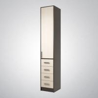 Прихожая ДИАНА-4, шкаф- пенал, сек №29 Венге / Дуб молочный, ширина 40 см, высокий с выдвижными ящиками и полками