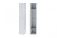 Шкаф 1 с фасадом Иннэс 7 Белый ЛДСП, ширина 40 см, распашной, пенал, в гостиную, в спальню