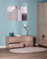 Тумба для ТВ КАСТОР, цвет Сонома, ширина 130 см, с выдвижными ящиками для хранения мелочей в гостиную или спальню