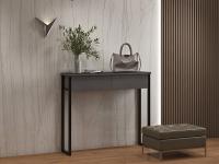 Консоль Ст062.0 цвет Графит серый/ Черный Муар ширина 121 см ЛДСП и металл с ящиками в спальню и гостиную