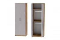 Шкаф 2 с фасадом Иннэс 7 ширина 80 см, Грэй софт и ЛДСП Дуб Крафт золотой, распашной, в гостиную, в спальню