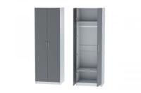 Шкаф 1 с фасадом Иннэс 7 Графит и Белый ЛДСП, ширина 80 см, распашной шкаф для одежды, в спальню, в прихожую