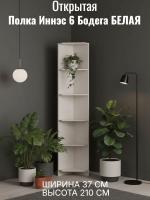 DL Полка открытая Иннэс 6 Бодега, ширина 37 см, полка в гостиную, на кухню, угловая