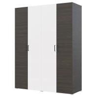 Шкаф 4ств 1600 Бостон, цвет Венге/Белый (штанга+полки)