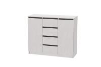 Комод 2 створки, ящики Кэт 1 Графит и Ясень Анкор светлый, ширина 120 см, комод для одежды, в спальню, в гостиную, в прихожую