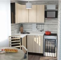 Кухонный гарнитур Симона прайм 1200*1400мм угловая ширина 120*140см цвет Дуб сонома/Берилл бежевый/венге с выдвижными ящиками, полками, мойкой