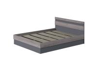 Кровать двуспальная "Соната" 160 см, Цвет Графит, Дуб Крафт Серый, мебель в спальню