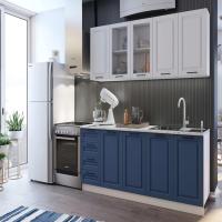 Кухня Вита Шато 2000х600 БЕЛЫЙ / Шато ИНДИГО, для кухни, для дома, с полками и выдвижными ящиками