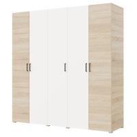 Шкаф 5ств 2500 Бостон, цвет Сонома/Белый (2 ящика+полки Б+штанга)