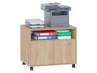 Тумба КТ-351, цвет Дуб Сонома, ширина 74 см, с дверцами и полкой, офисная для книг и документов