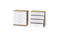 Комод 1 Иннэс 7 Дуб Крафт золотой , ширина 80 см, комод с ящиками, в гостиную, в спальнюи Белый